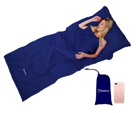 Beefree lakenzak | Zomerslaapzak | Dunne slaapzak | Liner | Blauw